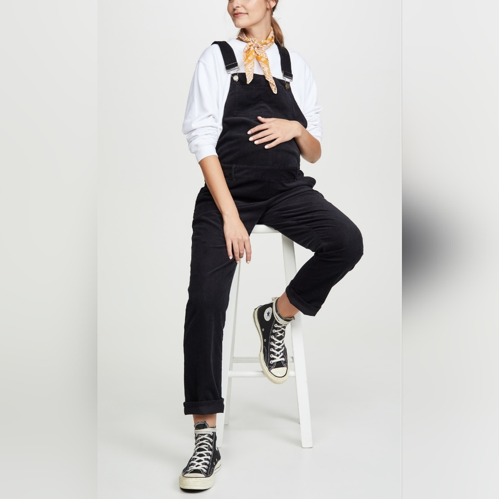 Hatch the selma black cord overalls, sz 0 (xs)
